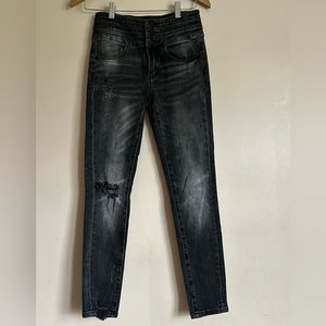 Black Grey High Waisted Skinny Fit Jeans miss sixty BLUE  ATTACK CROPPED